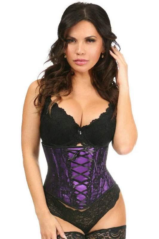 Online Exclusive Lavish Purple Lace-Up Underbust Corset w/Black Lace