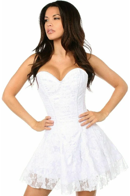 Daily Deals Lavish White Lace Corset Dress