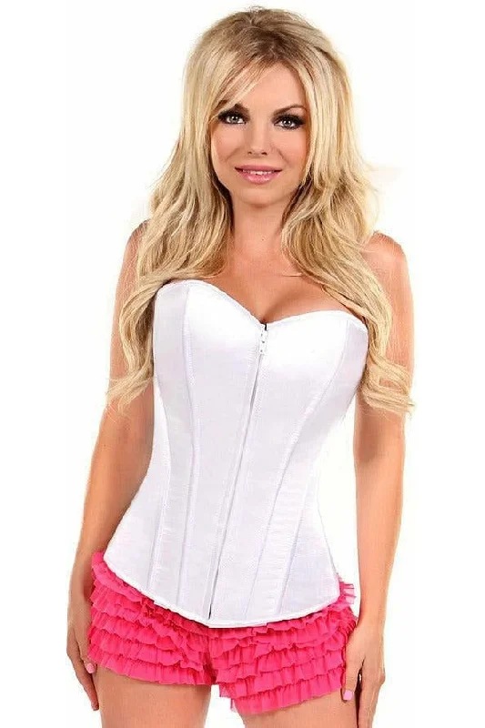 Bargain Prices Lavish White Sweetheart Front Zipper Corset