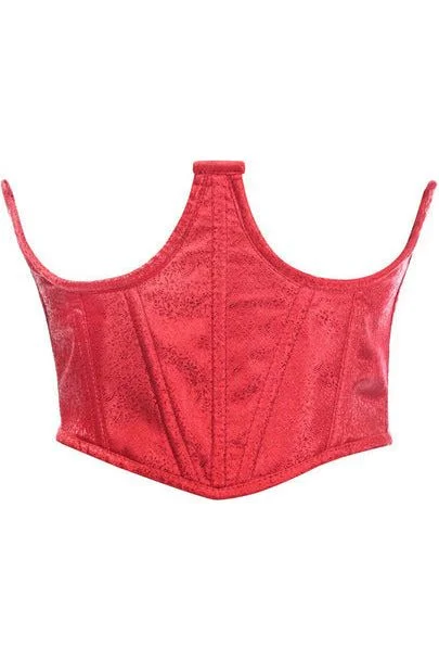 Exclusive Preview Lavish Wine Brocade Open Cup Waist Cincher