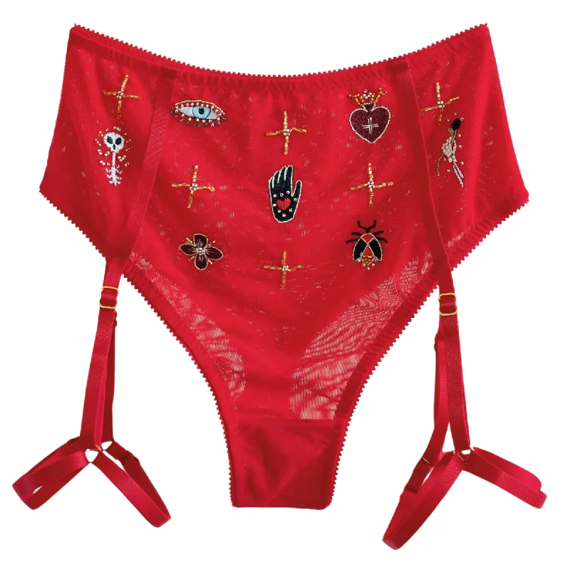 Final Clearance Love and Swans Santa Muerte High Waist Knicker