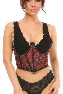 Price Buster Plaid Satin Open Cup Waist Cincher