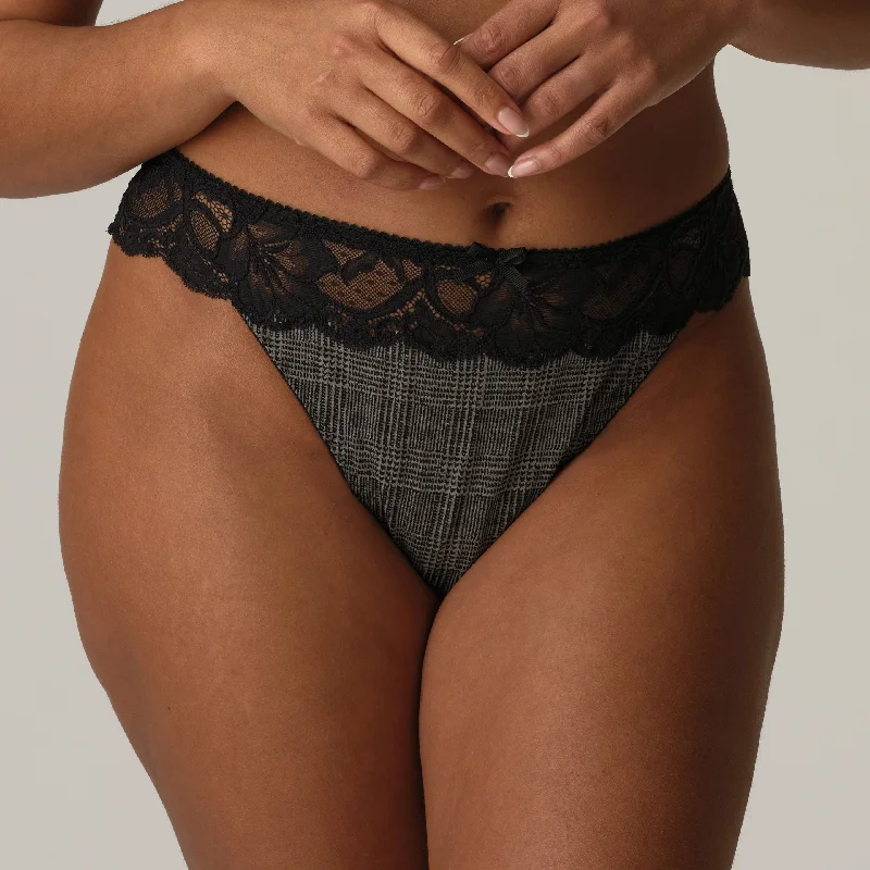 Blowout Deals Madison Thong In Black Tailor - Prima Donna