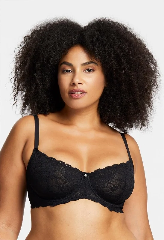 Midnight Madness Flirt Demi Lace Bra Black 9312