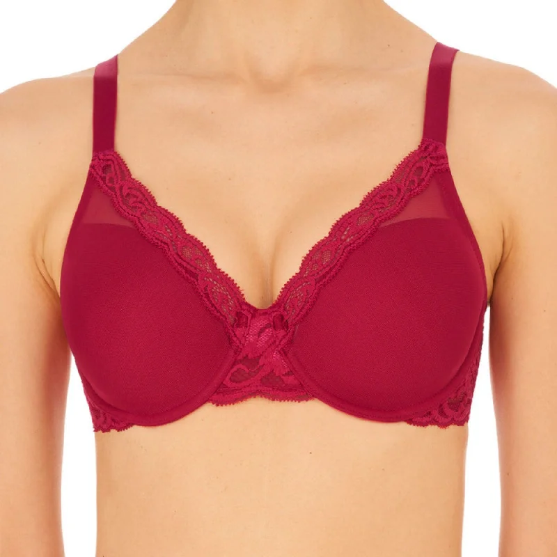 Deal Frenzy Feathers Full Figure Contour Underwire Bra 741299 - Pomegranate