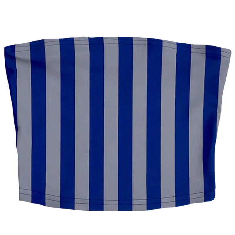 Weekend Savings Bonanza Navy & Gray Striped Tube Top