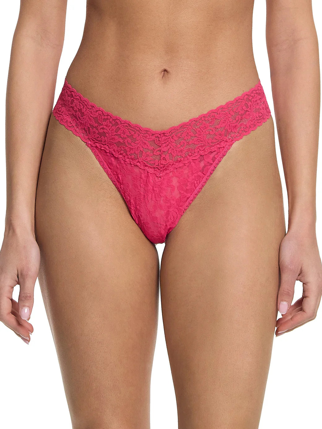 Low Cost Original Rise Signature Lace Thong In Sweet Tart - Hanky Panky