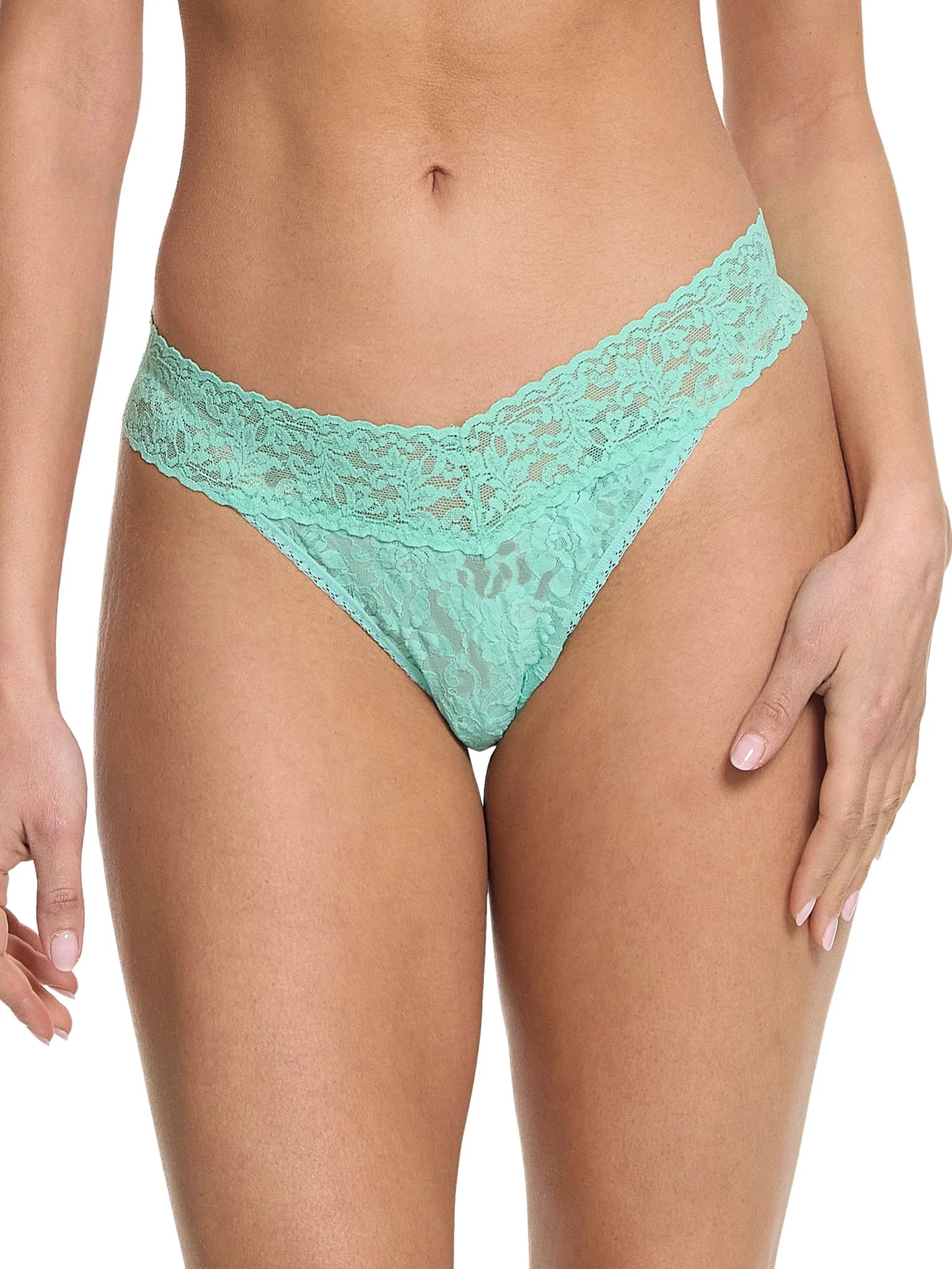 Quick Deals Original Rise Signature Lace Thong In Tulum - Hanky Panky