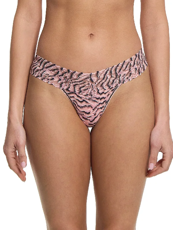 Special Buy Printed Signature Lace Low Rise Thong Offbeat Neutral