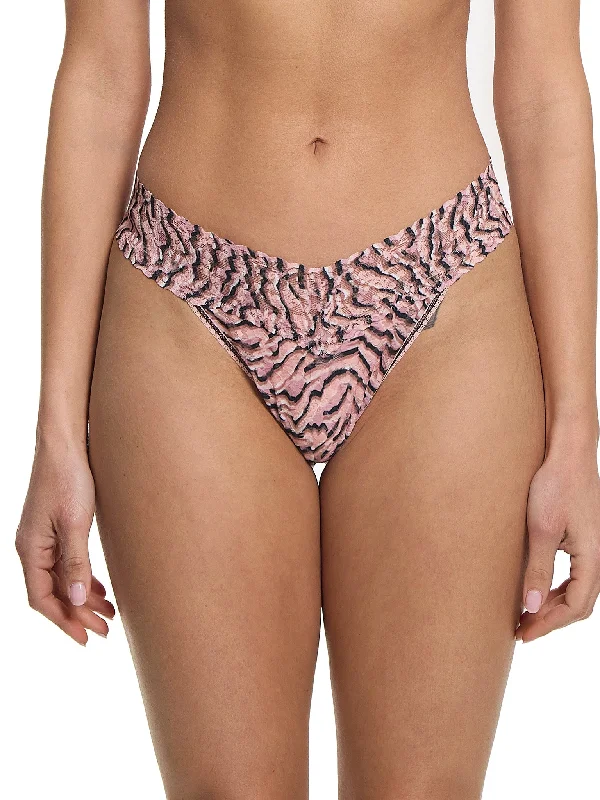 New Arrival Printed Signature Lace Original Rise Thong Offbeat Neutral