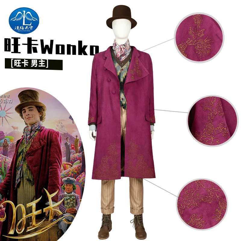 Weekend Savings Fiesta Rulercosplay Charlie and the Chocolate Factory Willy Wonka Cosplay costume for Party Weekend Savings Fiesta Rulercosplay Charlie and the Chocolate Factory Willy Wonka Cosplay costume for Party