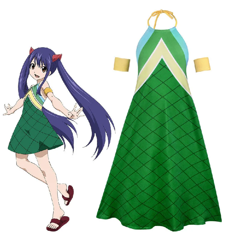 Instant Deal Rulercosplay FAIRY TAIL Wendy Marvell Uniform Suit Cosplay Costume With Accessories