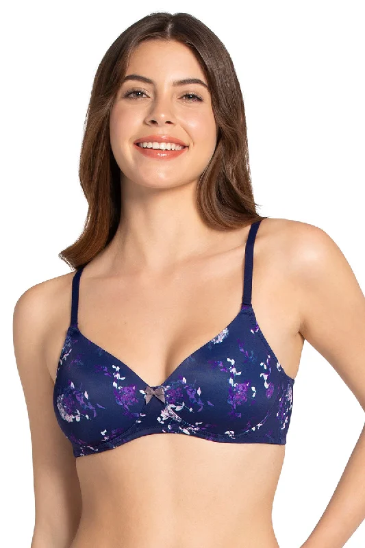 Can't Be Beat Smooth Charm Padded Non-Wired T-shirt Bra - Hydrangea Floral Print