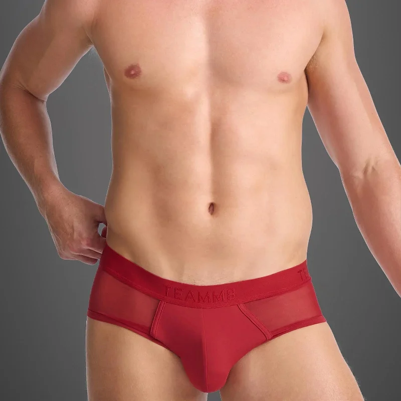 Can't Miss Teamm8 Score Sheer brief mesh red