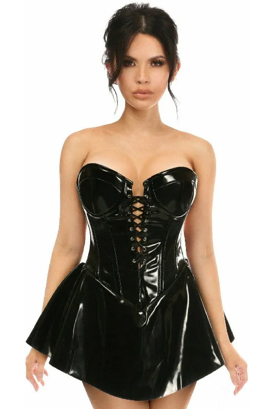Today’s Deal Top Drawer Black Patent Steel Boned Corseted Dress