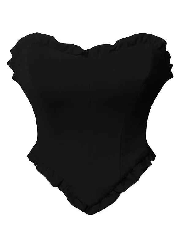 Lowest Price Women's Fashion Strapless Sweetheart Neckline Open Back Lace Up Black Corset Top Lowest Price Women's Fashion Strapless Sweetheart Neckline Open Back Lace Up Black Corset Top