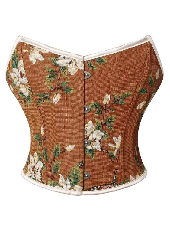 Amazing Deals Women's Renaissance Retro Floral Strapless Short Style Bustier Corset Crop Top