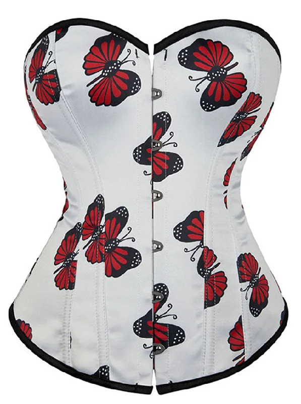 New Deals Women's Sexy Strapless Butterfly Print Body Shaper Overbust Corset Top