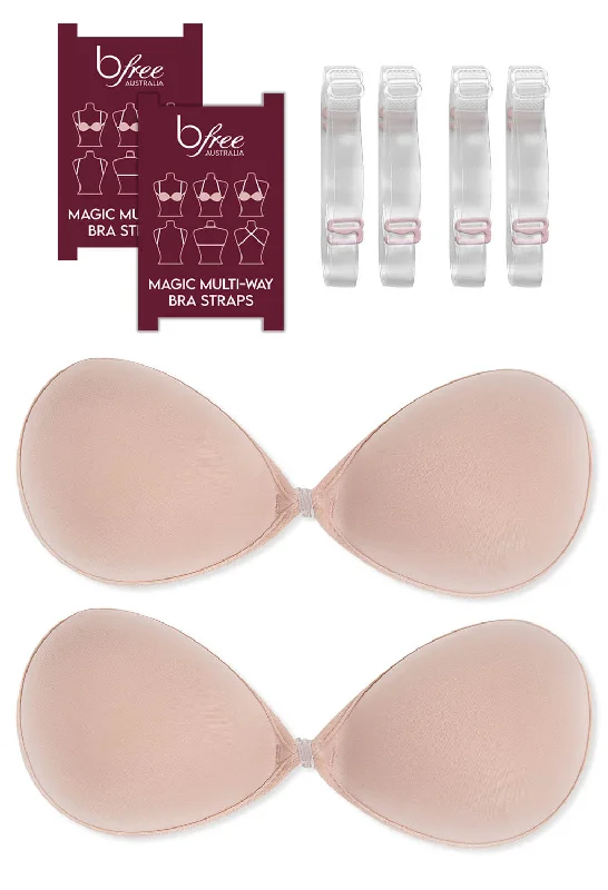 Don't Wait Padded Stick On Bra with Straps Set