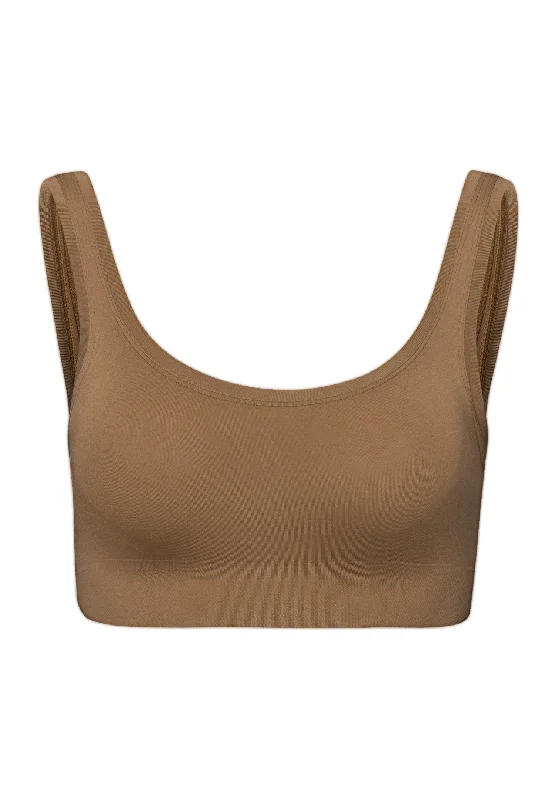 Deal Mania Touch Feeling Crop Top | Walnut 71810-2821