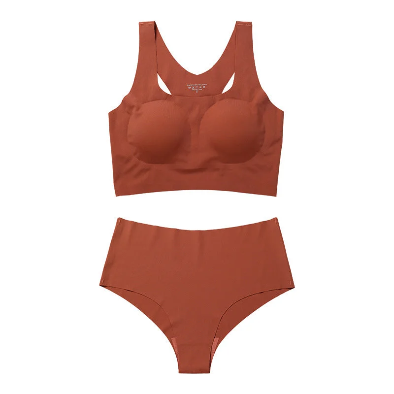 Unbeatable Deal LOSHA LASER CUT SUPER SOFT BRA SET -RUST