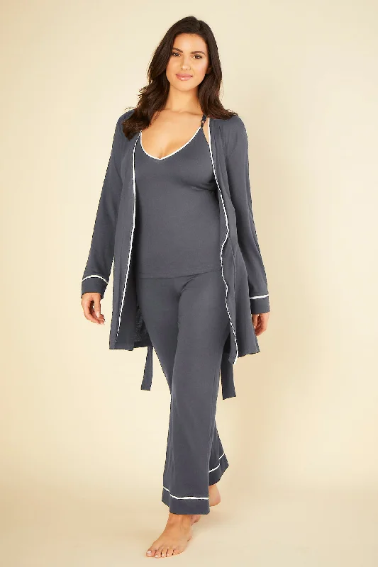 Weekend Deal Curvy 3 Piece Pajama Set With Robe