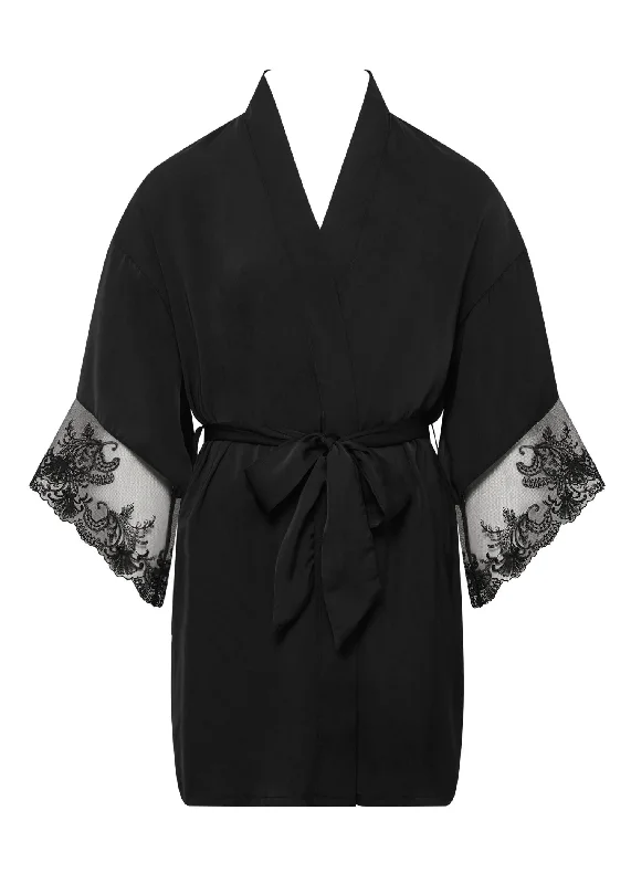 Price Drop Alert Marseille Luxury Satin Kimono (Black)