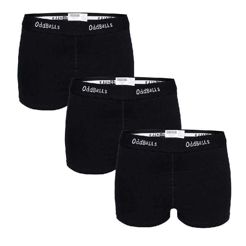 Year-End Sale Classic Black Bundle - Ladies Boxers 3 Pack Bundle