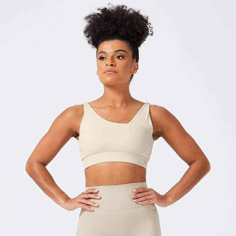 Online Exclusive Code Asymmetric Glitch Bra - Cobblestone