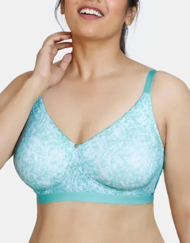 Special Price Losha True Curv Double Layered Non Wired Full Coverage Super Support Bra - Green Print