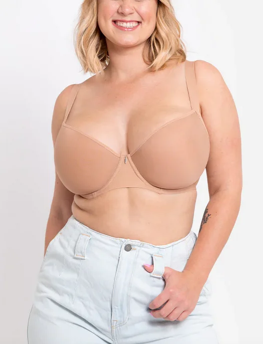 Stock Clearance Curvy Kate Smoothie Spacer Moulded TShirt Bra, LATTE