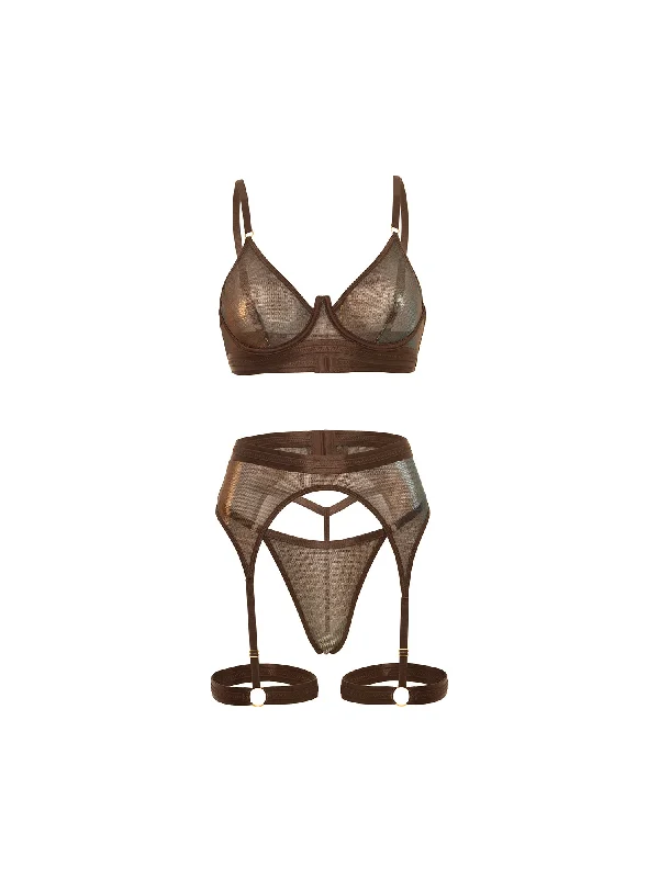 Can't Be Beat Jade Shine 3 Piece Bra Set