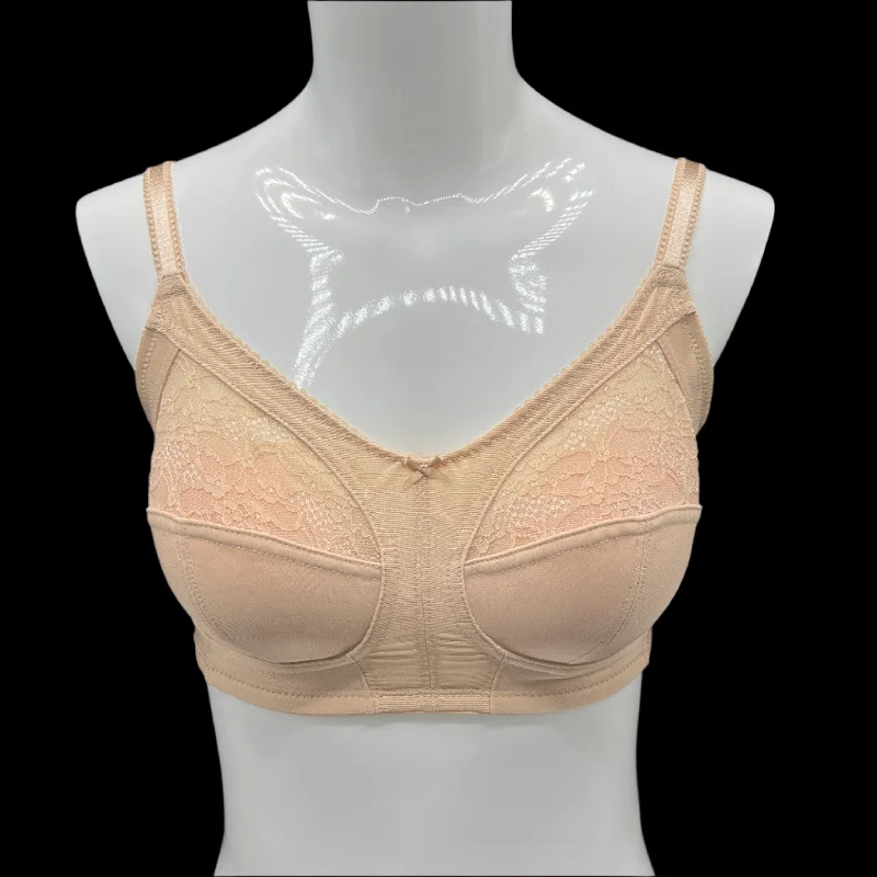 Shop Now Losha Plus Quattro Support Full-Coverage Wirefree Bra With Side Shaping Panels-TOASTED ALMOND