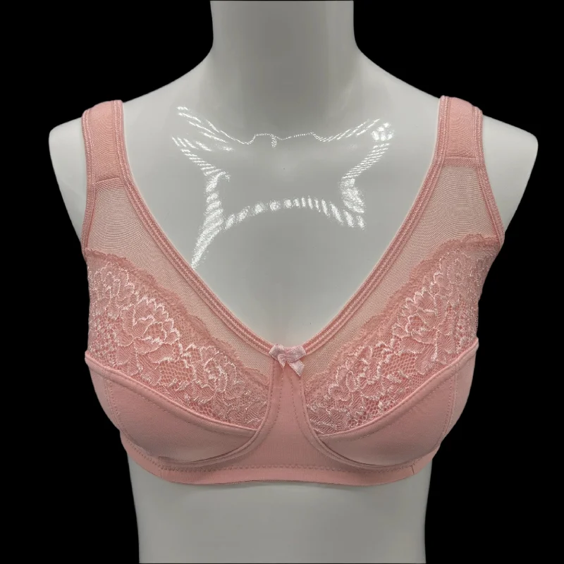 Instant Savings Losha Plus Quattro Support Full-Coverage Wirefree Bra With Side Shaping Panels And Cushioned Straps-QUARTZ PINK