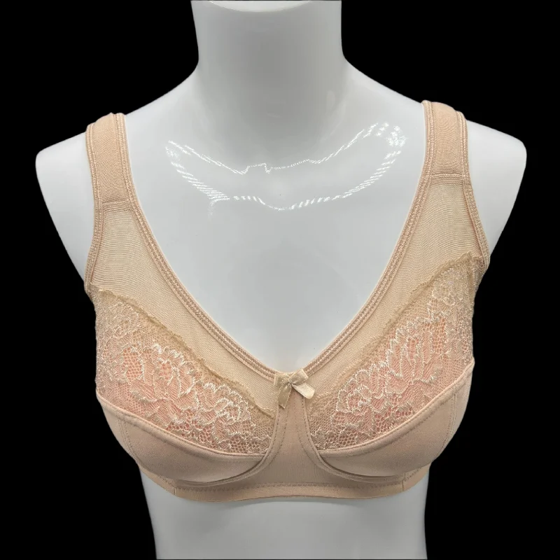 Huge Savings Losha Plus Quattro Support Full-Coverage Wirefree Bra With Side Shaping Panels And Cushioned Straps-TOASTED ALMOND
