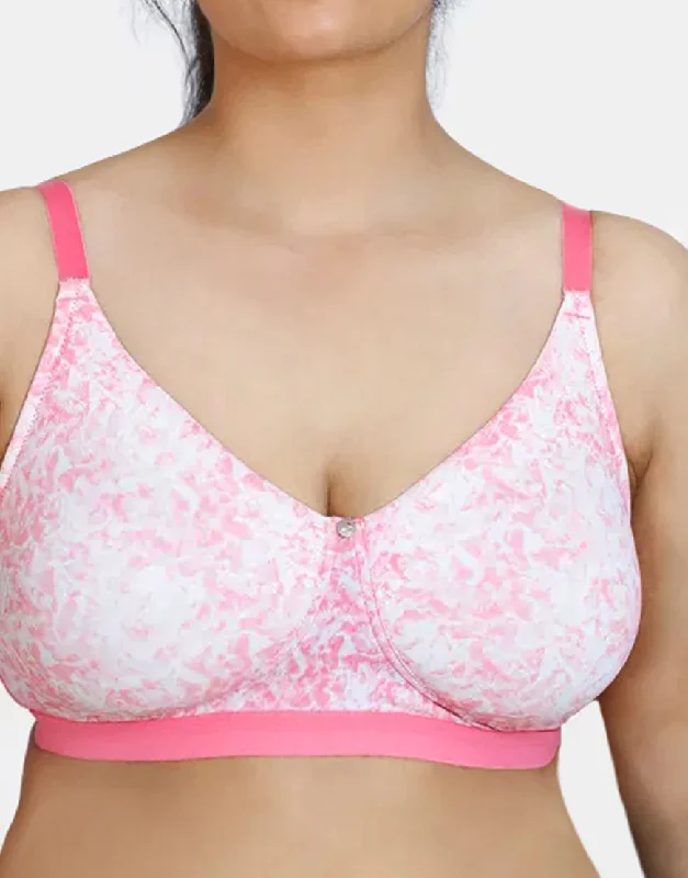 Take Advantage Losha True Curv Double Layered Non Wired Full Coverage Super Support Bra - Pink Print
