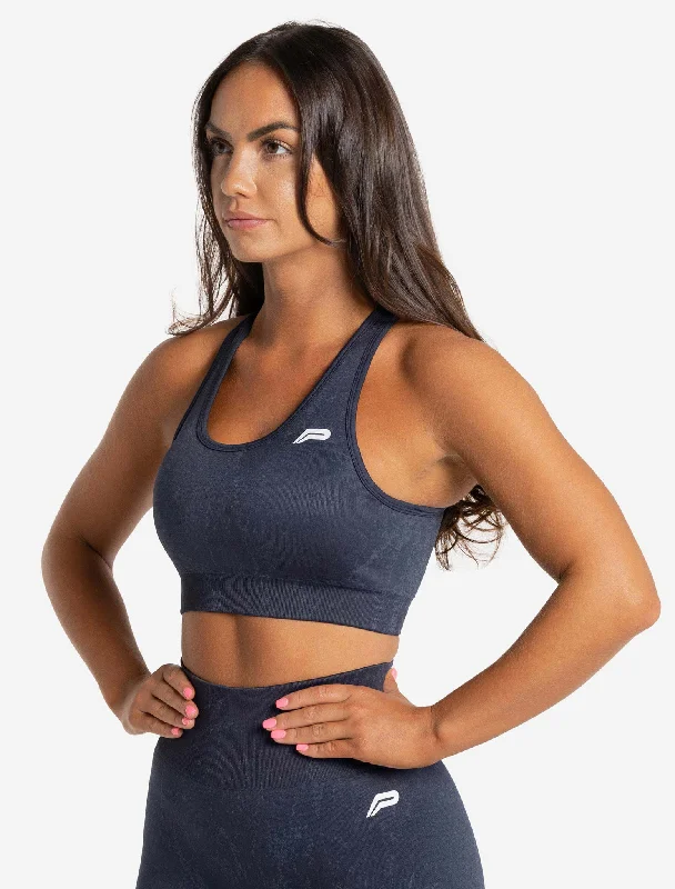 Unbeatable Prices Marble Seamless Sports Bra - Navy