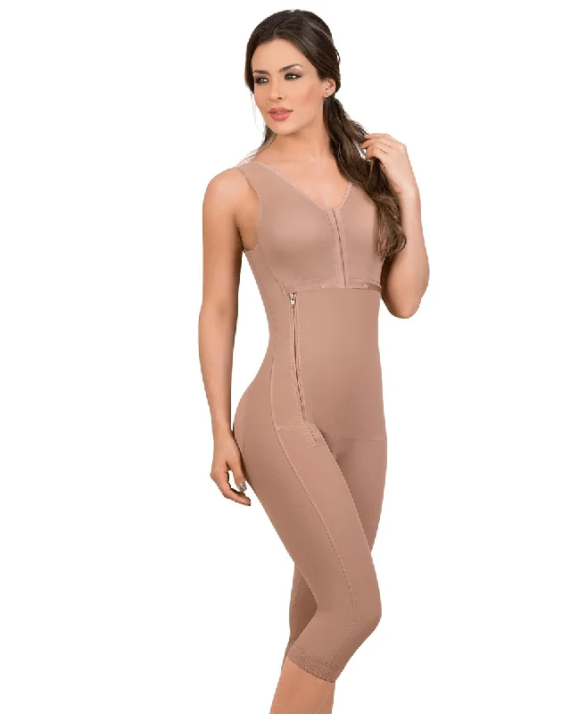 Final Clearance MariaE Fajas Postoperative Shapewear with Bra Side Zipper Knee Length
