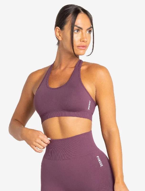 Super Discount Move Seamless Sports Bra - Plum