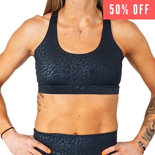 Reduced Prices Butterfly Back Bra | Black Leopard
