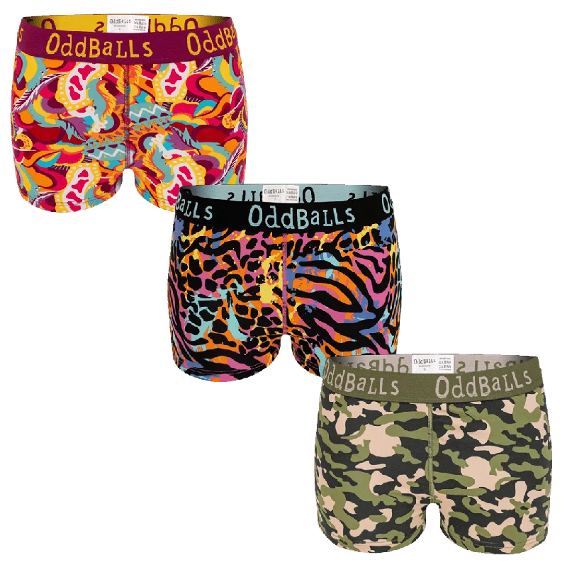 Weekend Deals You Can't Resist Pattern Fusion Bundle - Ladies Boxer Shorts 3 Pack Bundle