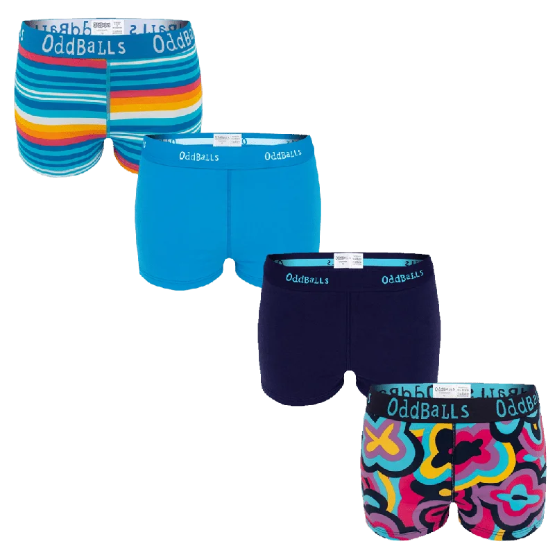 Unwind with Weekend Discounts Sapphire Bundle - Ladies Boxer Shorts 4 Pack Bundle