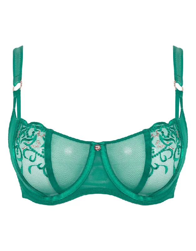 Exclusive Savings Scantilly Ornate Balcony Bra Emerald