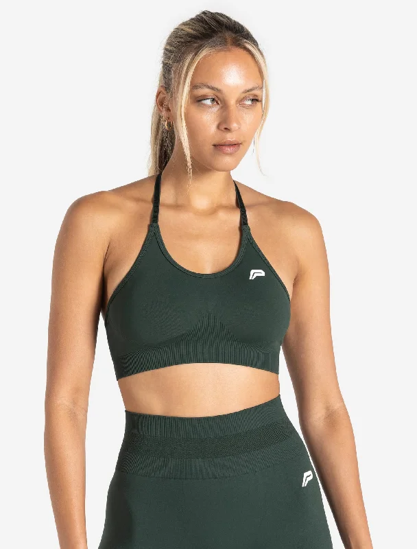 Big Deal Scrunch Seamless Sports Bra - Forest Green