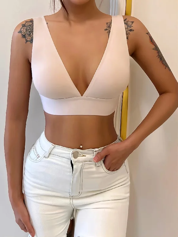 Buy Today Seamless Push Up Wireless Sports Bralette Bras Beige