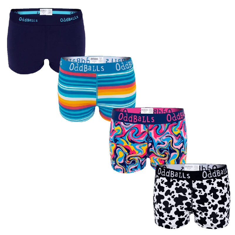 Make Your Weekend Count with Savings Skyline Bundle - Ladies Boxer Shorts 4 Pack Bundle