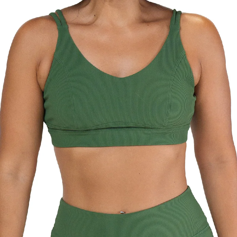Weekend Deal Vitality Bra | Ribbed | Hunter Green